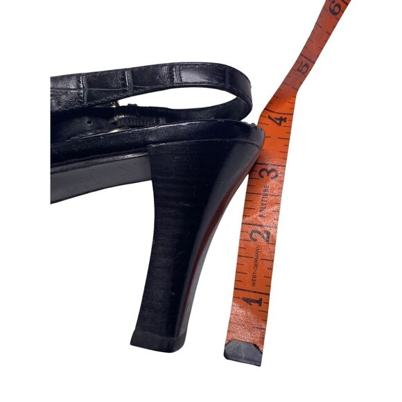 Liz Claiborne Womens 9M Spark Crocodile Embossed Leather Slingback Heels - Picture 7 of 8